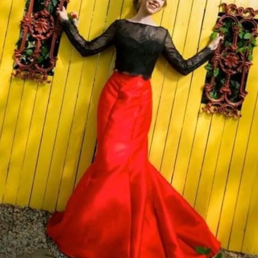 Red and Black Prom Dress